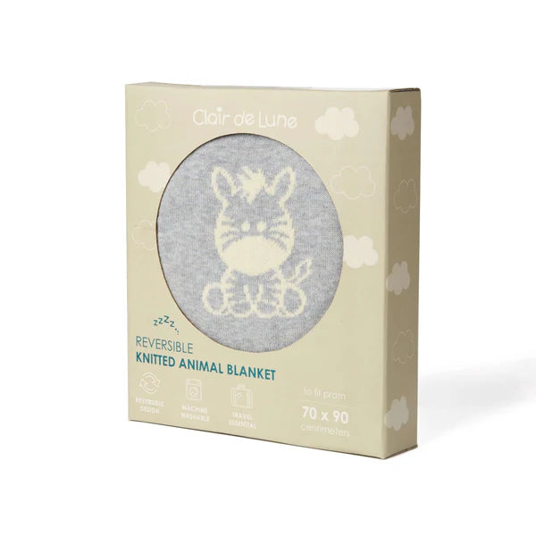 RetailSync:10757 Clair De Lune Reversable Knitted Animal Blanket