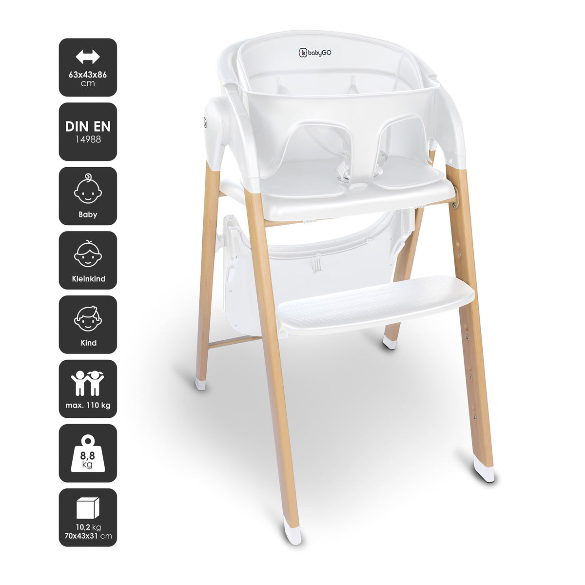 RetailSync:10869 BabyGo Levels Highchair