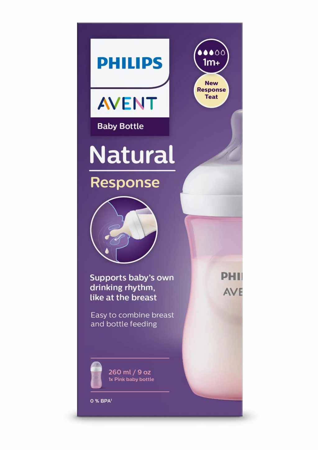 RetailSync:10188 Avent Bottle Natural Response 260ml 3/6m