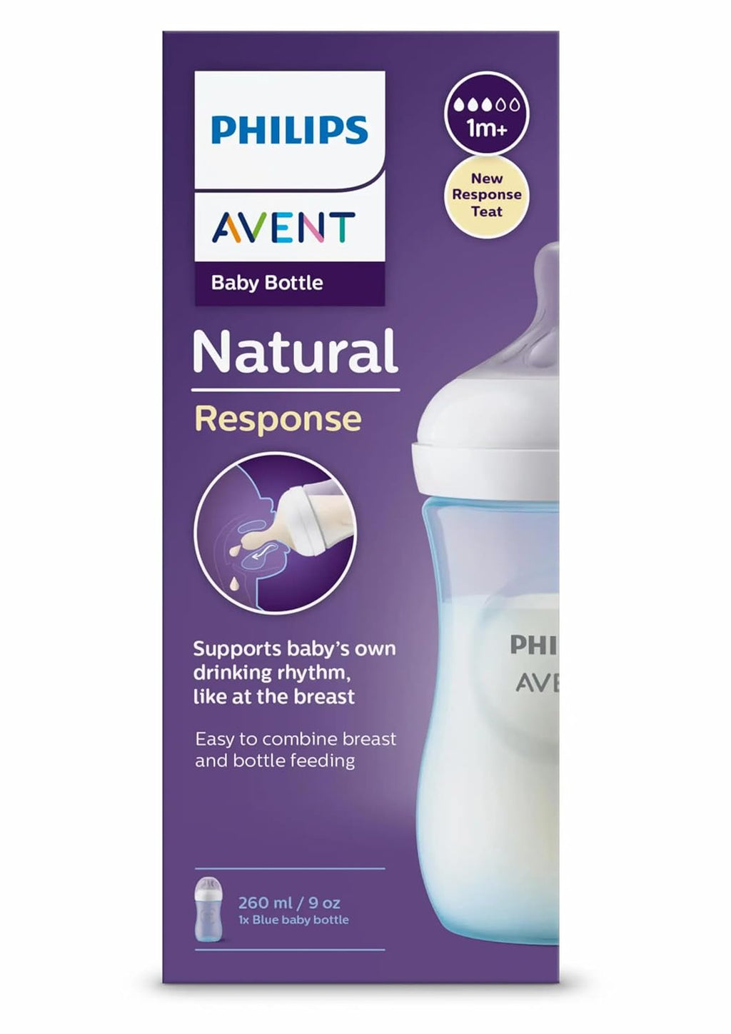 RetailSync:10191 Avent Bottle Natural Response 260ml 3/6m
