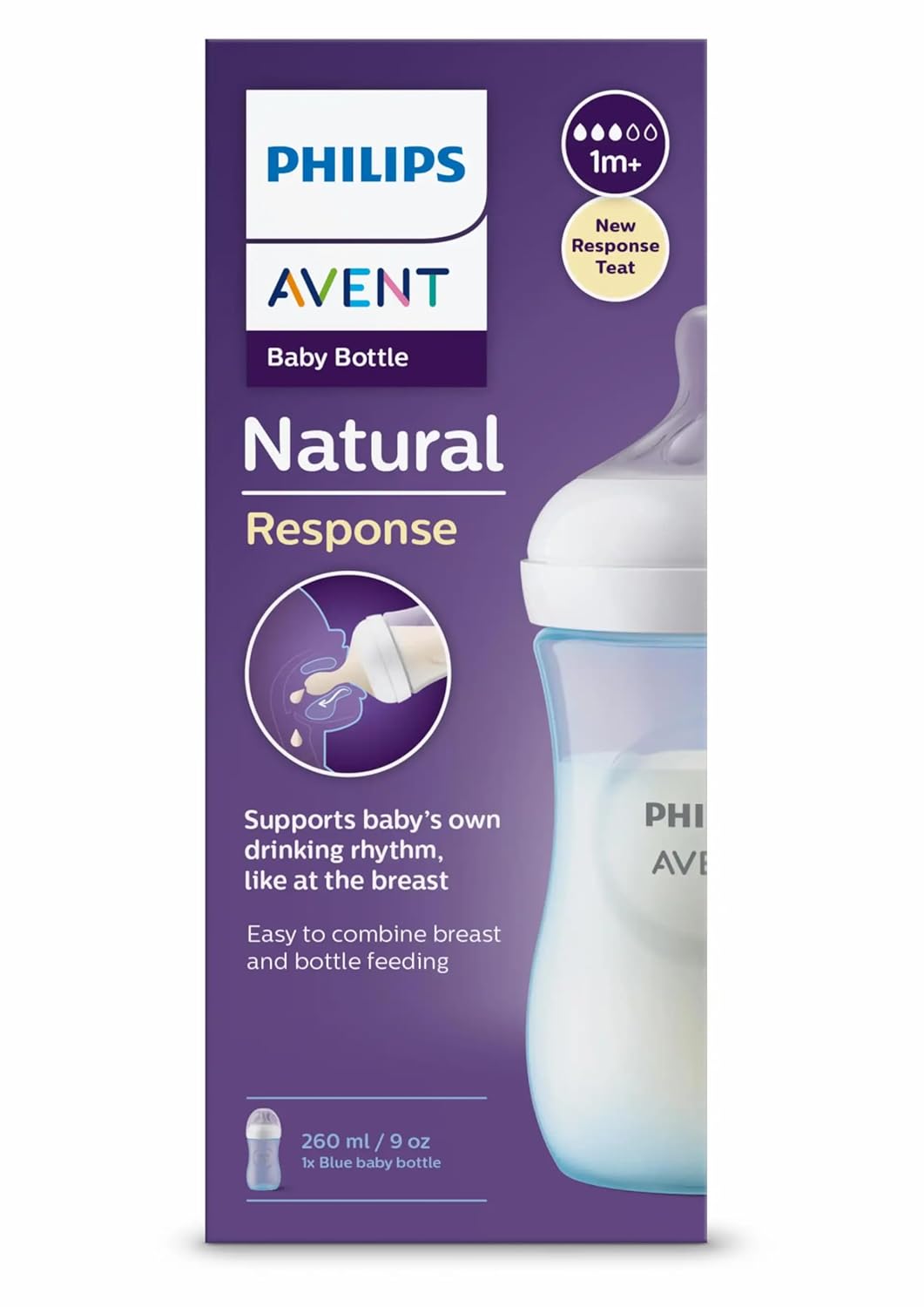 RetailSync:10191 Avent Bottle Natural Response 260ml 3/6m