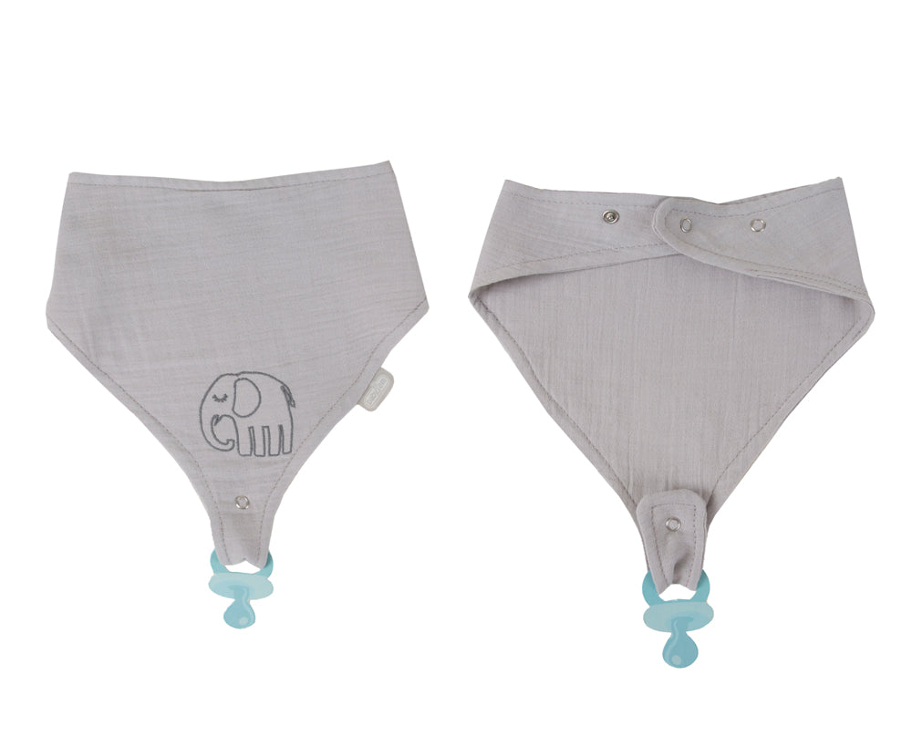 RetailSync:11009 BabyJem Muslin Bib w/Pacifier Hanger