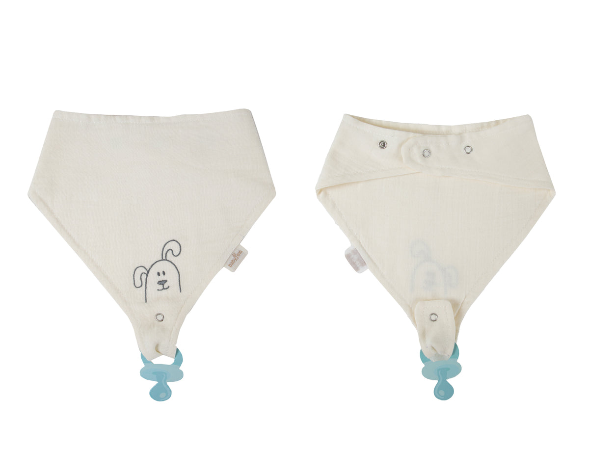 RetailSync:11010 BabyJem Muslin Bib w/Pacifier Hanger