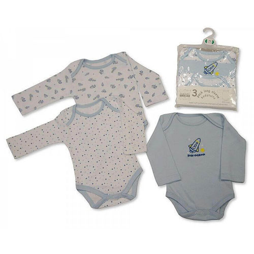 RetailSync:11116 Nursery Time Long Sleeve Bodysuits 3pk 9/12m