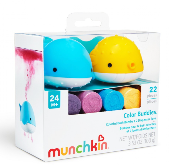 RetailSync:9184 Munchkin Colour Buddies Moisturising Bath Bombs & Dispenser Toy 24m+