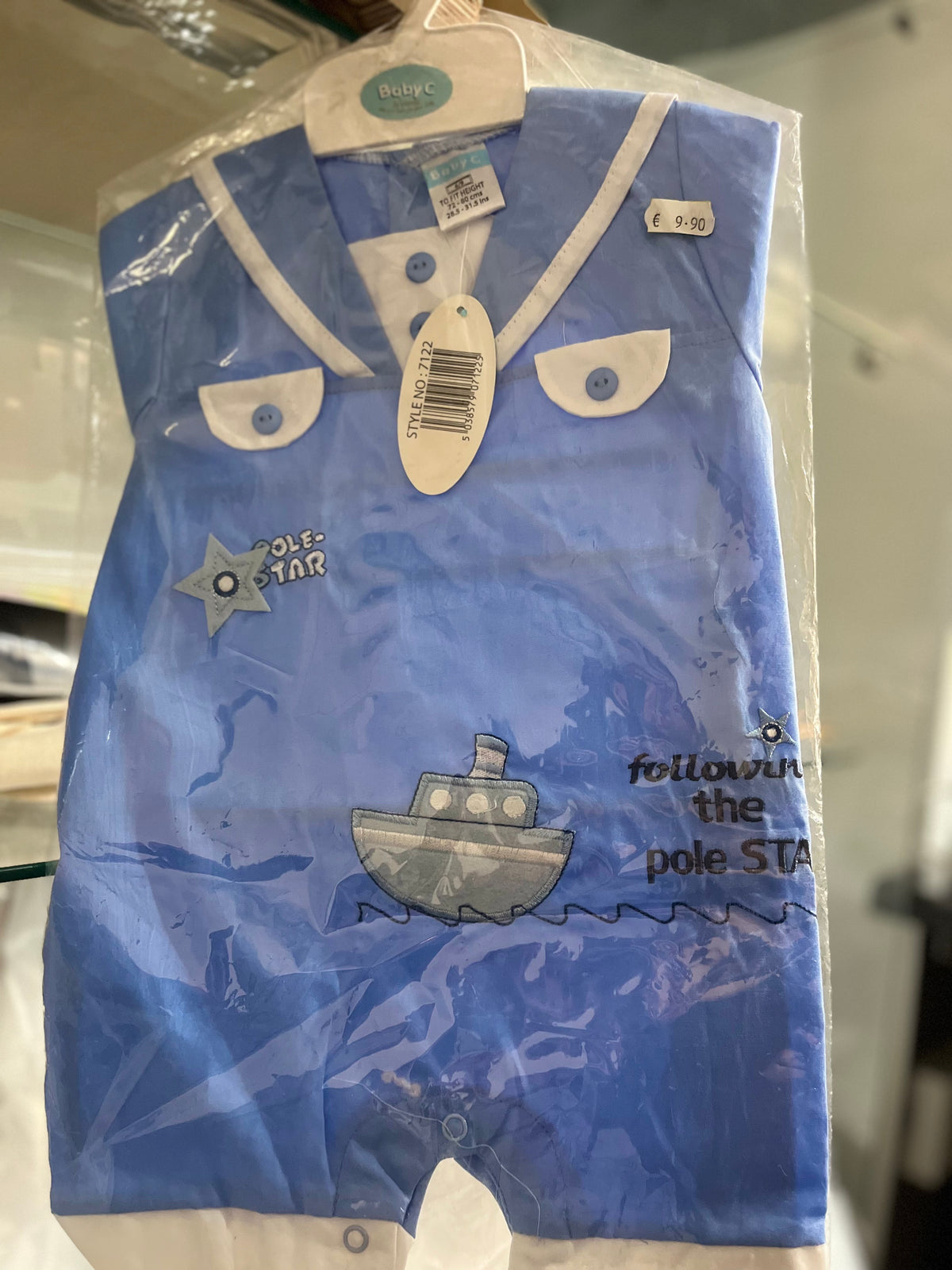 RetailSync:9194 Baby C Sail Romper 6/9m