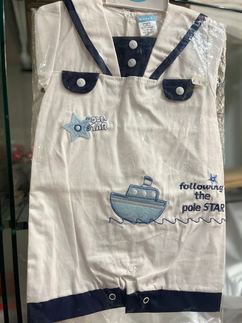 RetailSync:9195 Baby C Sail Romper 6/9m