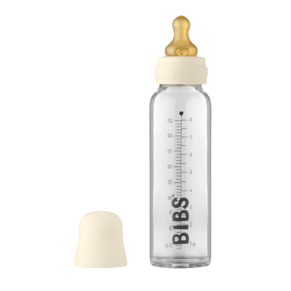 RetailSync:9633 Bibs Baby Glass Bottle Round Latex 240ml Medium Flow