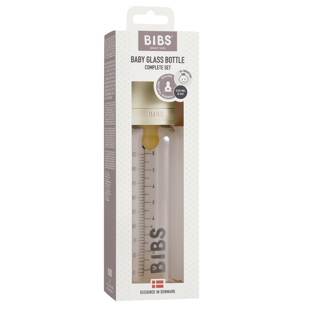 RetailSync:9634 Bibs Baby Glass Bottle Round Latex 240ml Medium Flow