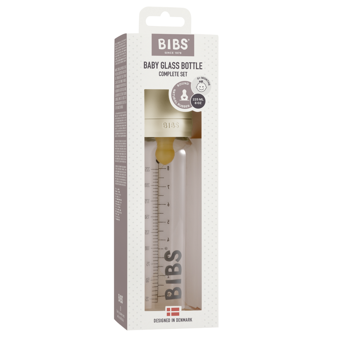 RetailSync:9634 Bibs Baby Glass Bottle Round Latex 240ml Medium Flow