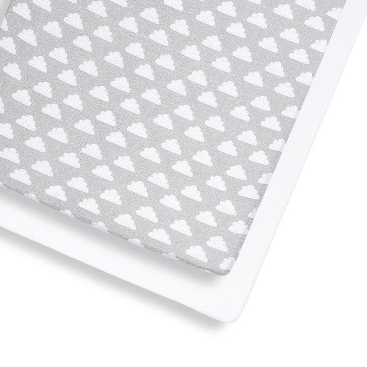 RetailSync:9718 Snuz Cotbed 2pk Fitted Sheets :Cloud Nine