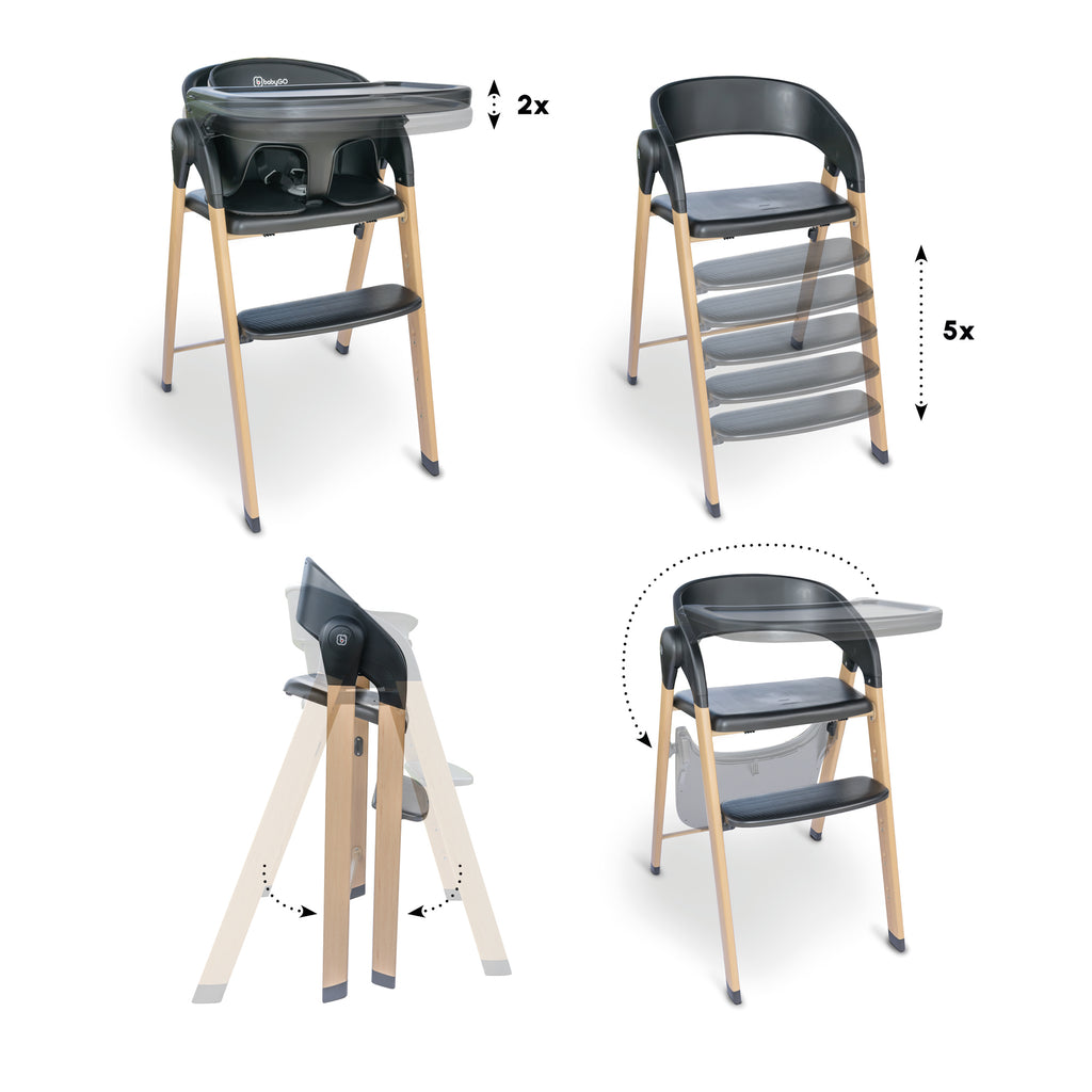 RetailSync:11458 BabyGo Levels Newborn Complete Highchair