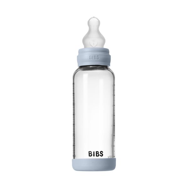 RetailSync:11662 Bibs Baby Glass Bottle Round Silicone 240ml Medium Flow