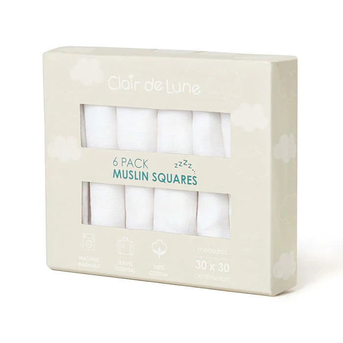 RetailSync:12253 Clair De Lune Muslin Square 30x30 6pk