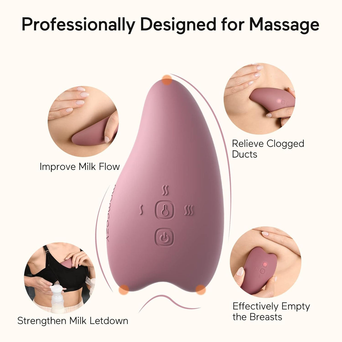 RetailSync:12460 MomCozy Warming & Vibrating Lactation Massager: Double