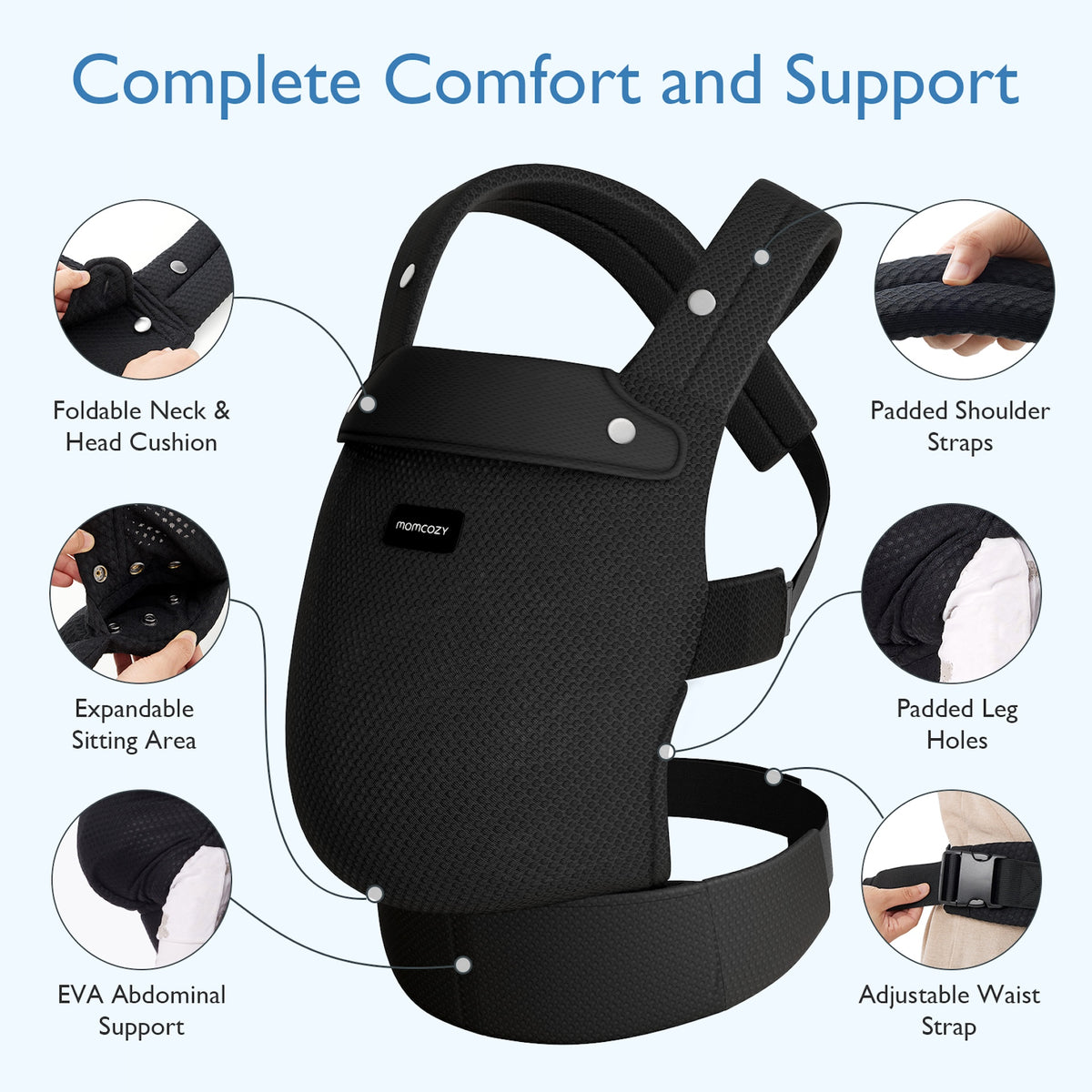 RetailSync:12657 MomCozy PureHug Baby Carrier 3m+ Air Mesh