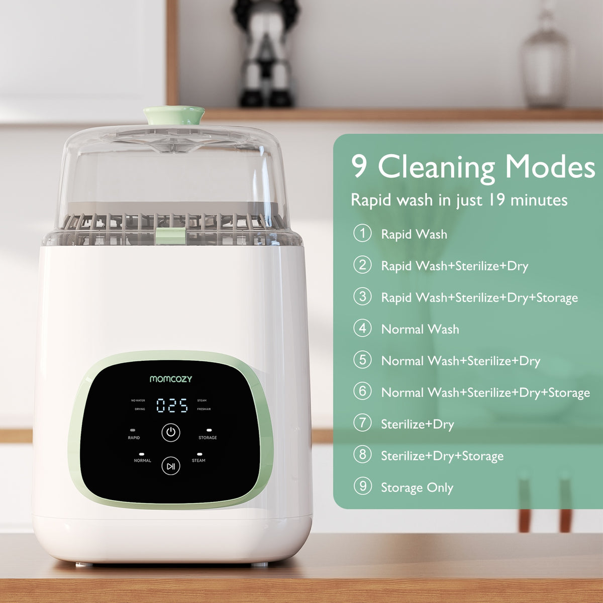RetailSync:12701 MomCozy KleanPal PRO Baby Bottle Washer, Steriliser & Dryer