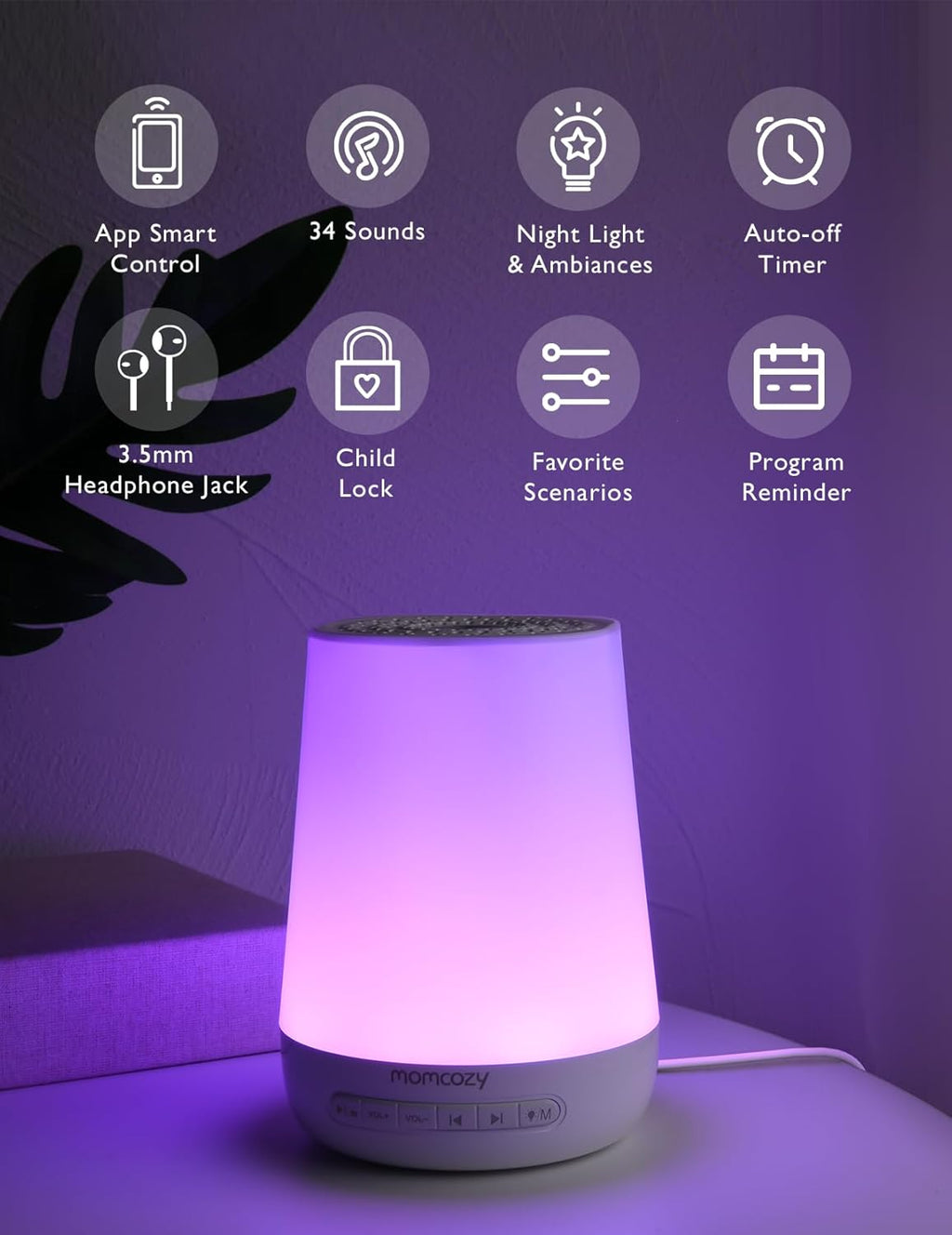 RetailSync:12724 MomCozy Smart Sound Machine White Noise