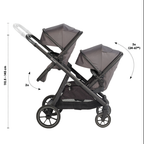 RetailSync:12884 BabyGo DUO Twin Stroller - Seats & Bassinets inc. Adapters
