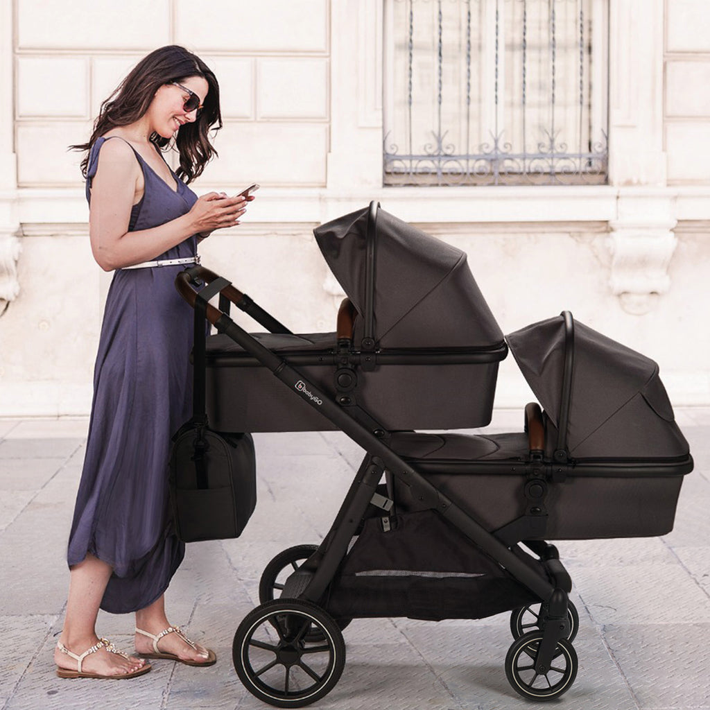 RetailSync:12889 BabyGo DUO Twin Stroller - Seats & Bassinets inc. Adapters