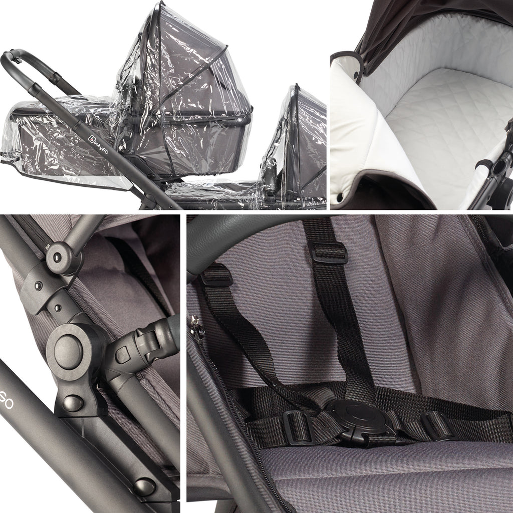 RetailSync:12890 BabyGo DUO Twin Stroller - Seats & Bassinets inc. Adapters