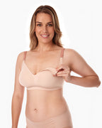 RetailSync:13026 MomCozy Stylish V Jelly Strip Lift Nursing Bra Oyster Pink