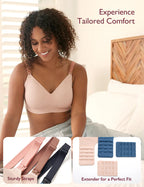 RetailSync:13016 MomCozy Stylish V Jelly Strip Lift Nursing Bra Oyster Pink