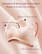 RetailSync:13032 MomCozy Stylish V Jelly Strip Lift Nursing Bra Oyster Pink