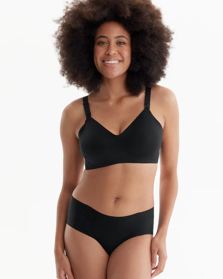 RetailSync:13036 MomCozy Smooth Ultra Soft & Omni Maternity Nursing Bra Black