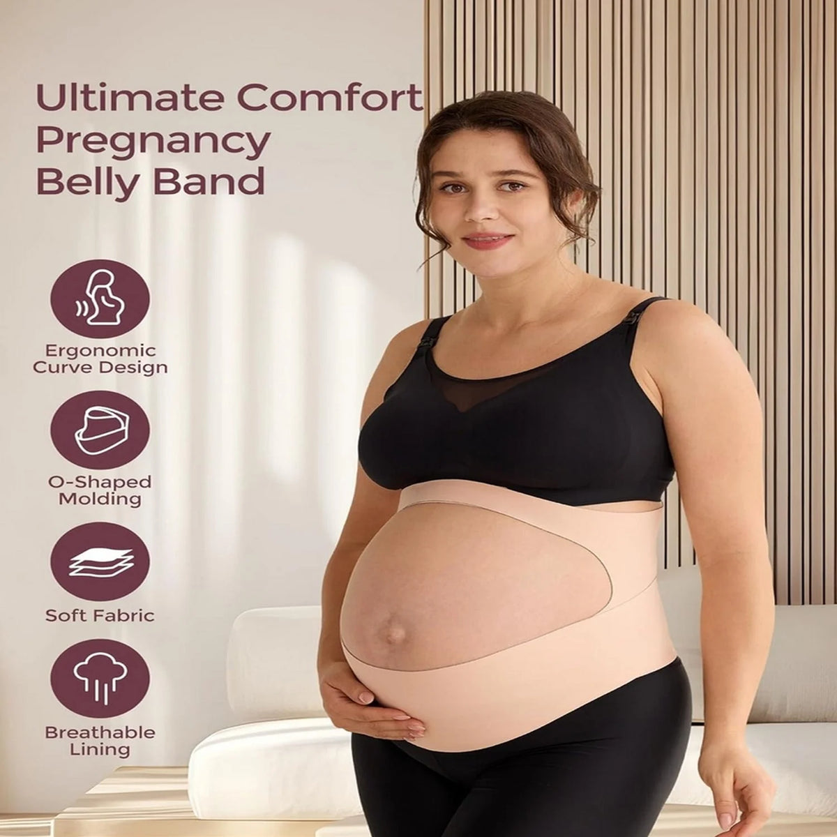 RetailSync:13127 MomCozy Ergonest Maternity Belly Band Oyster Pink