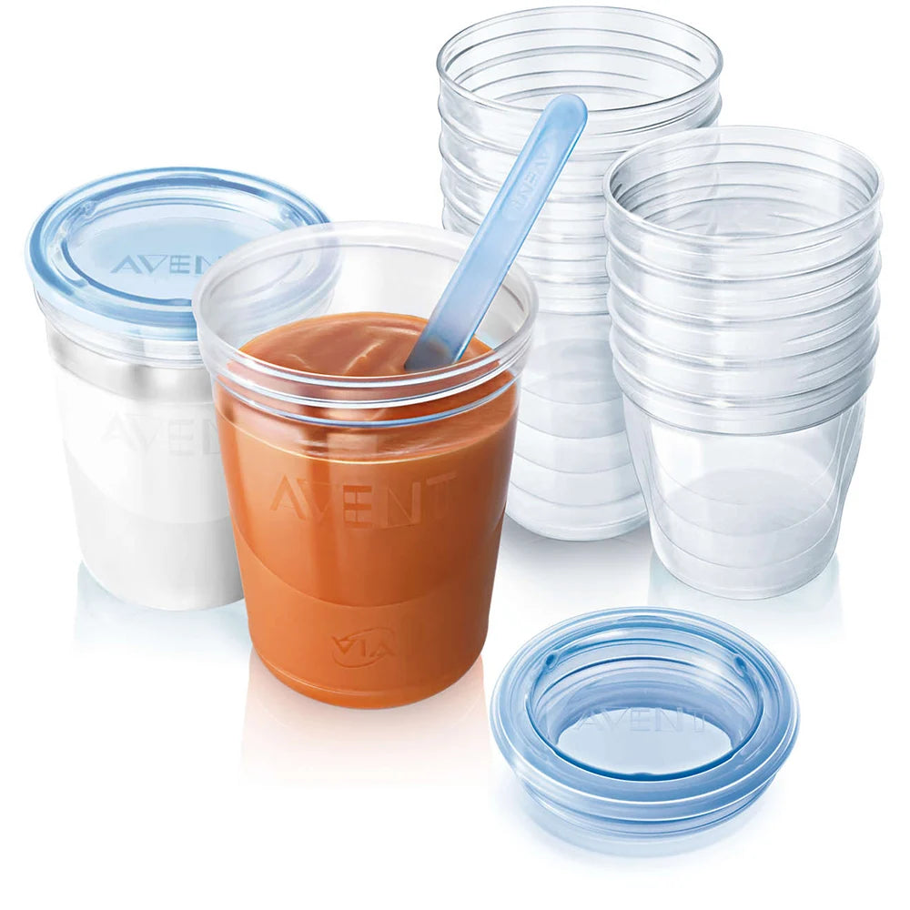 RetailSync:13345 Avent Via Containers Food 180ml, 240ml (x10)