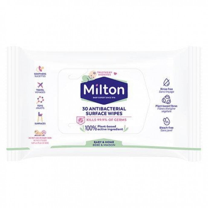 Milton Antibacterial Surface Wipes - 30pcs