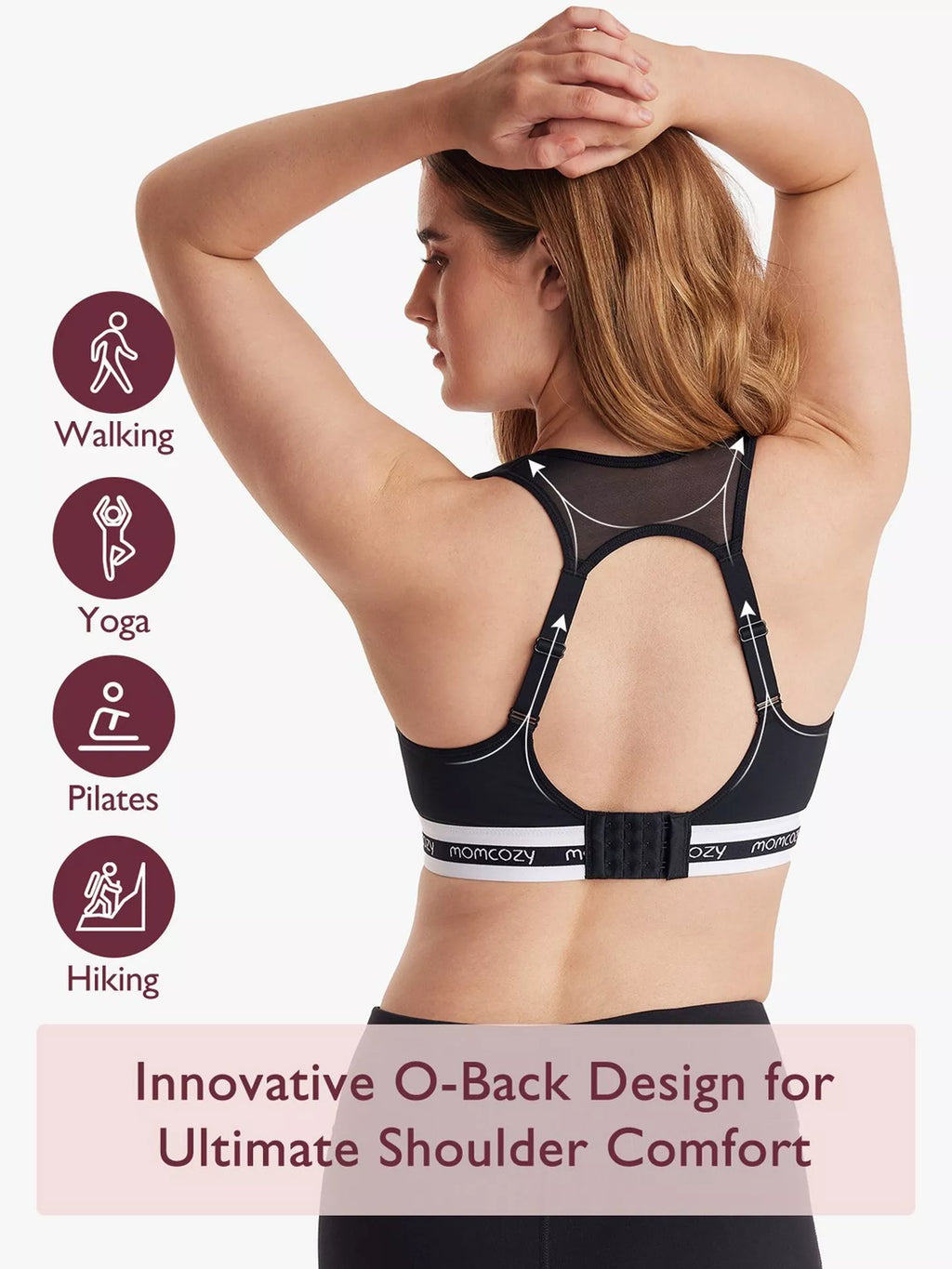 RetailSync:13401 MomCozy Low Impact Sports Nursing Bra Black