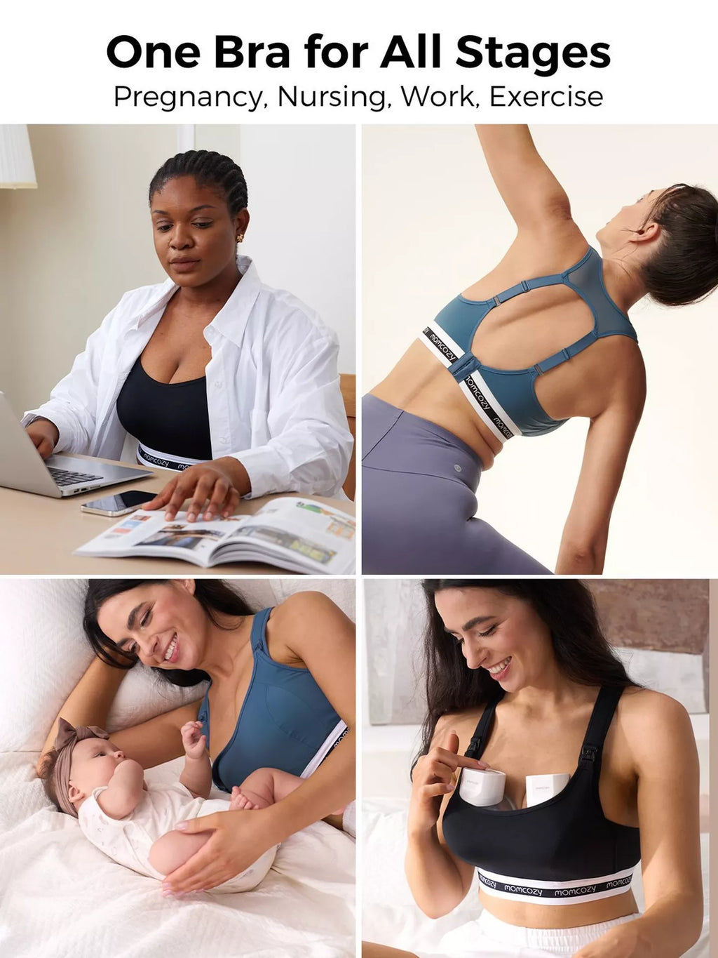 RetailSync:13402 MomCozy Low Impact Sports Nursing Bra Black