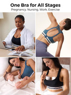 RetailSync:13402 MomCozy Low Impact Sports Nursing Bra Black