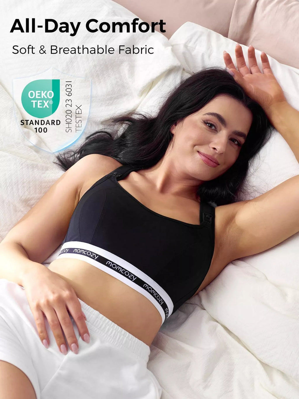 RetailSync:13403 MomCozy Low Impact Sports Nursing Bra Black