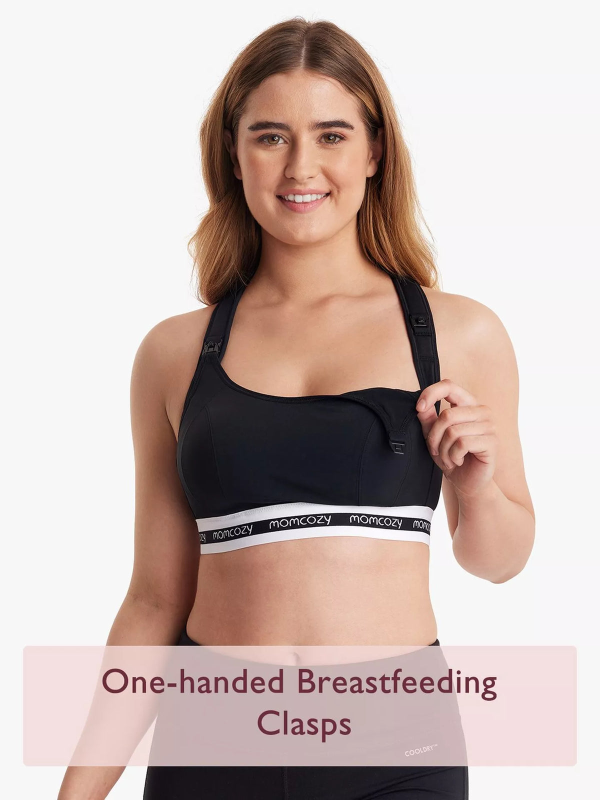 RetailSync:13407 MomCozy Low Impact Sports Nursing Bra Black