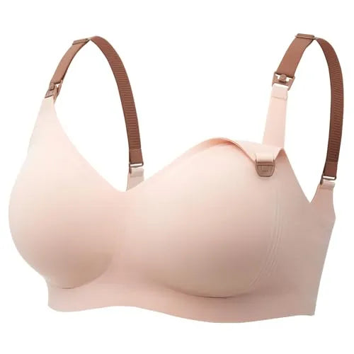 RetailSync:14036 MomCozy Stylish V Jelly Strip Lift Nursing Bra Oyster Pink