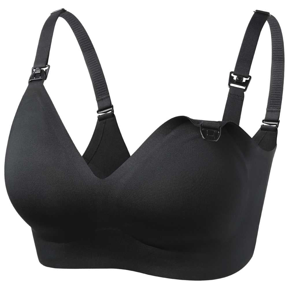 RetailSync:14043 MomCozy Smooth Ultra Soft & Omni Maternity Nursing Bra Black