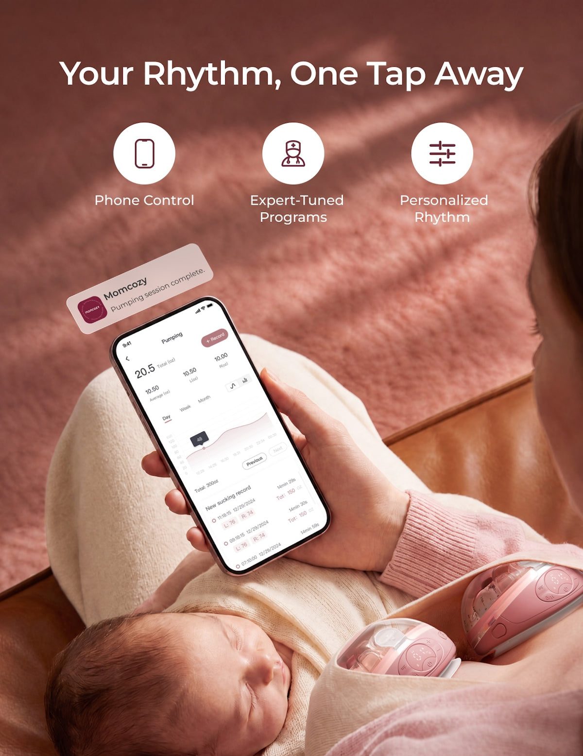 RetailSync:14364 MomCozy Wellness 1 Warm/Massage Wearable Breast Pump