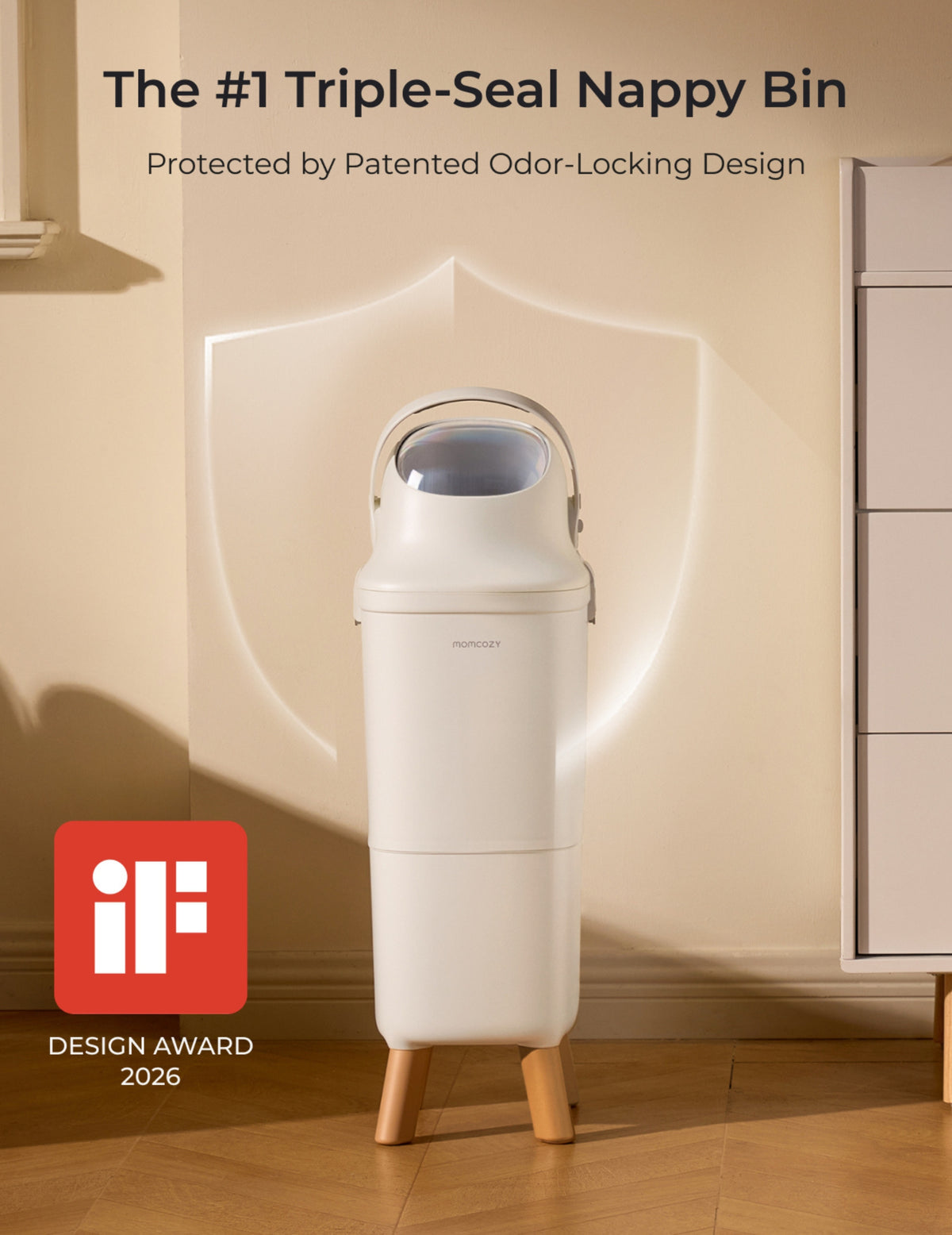 RetailSync:14369 MomCozy Triple Seal Nappy Bin