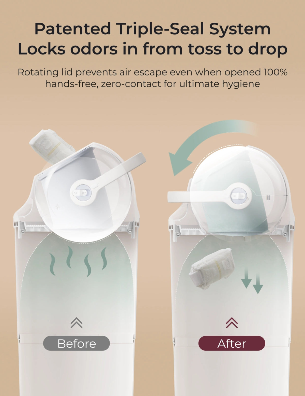 RetailSync:14370 MomCozy Triple Seal Nappy Bin
