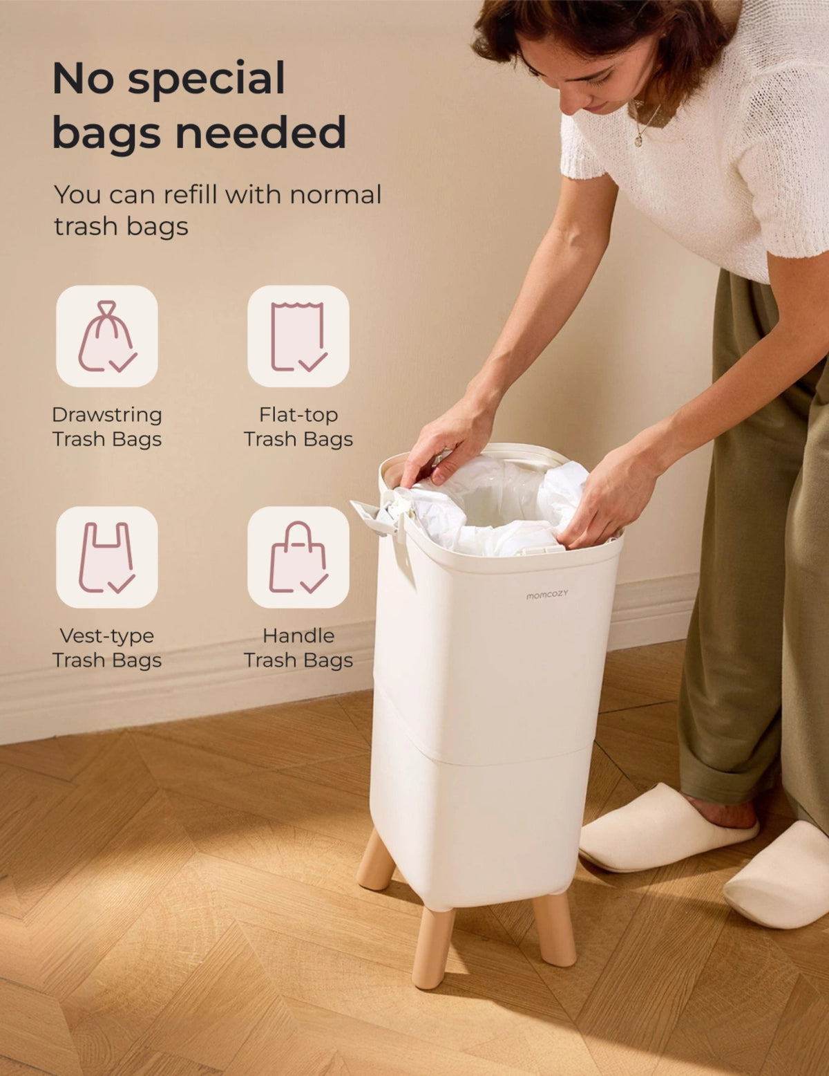RetailSync:14377 MomCozy Triple Seal Nappy Bin