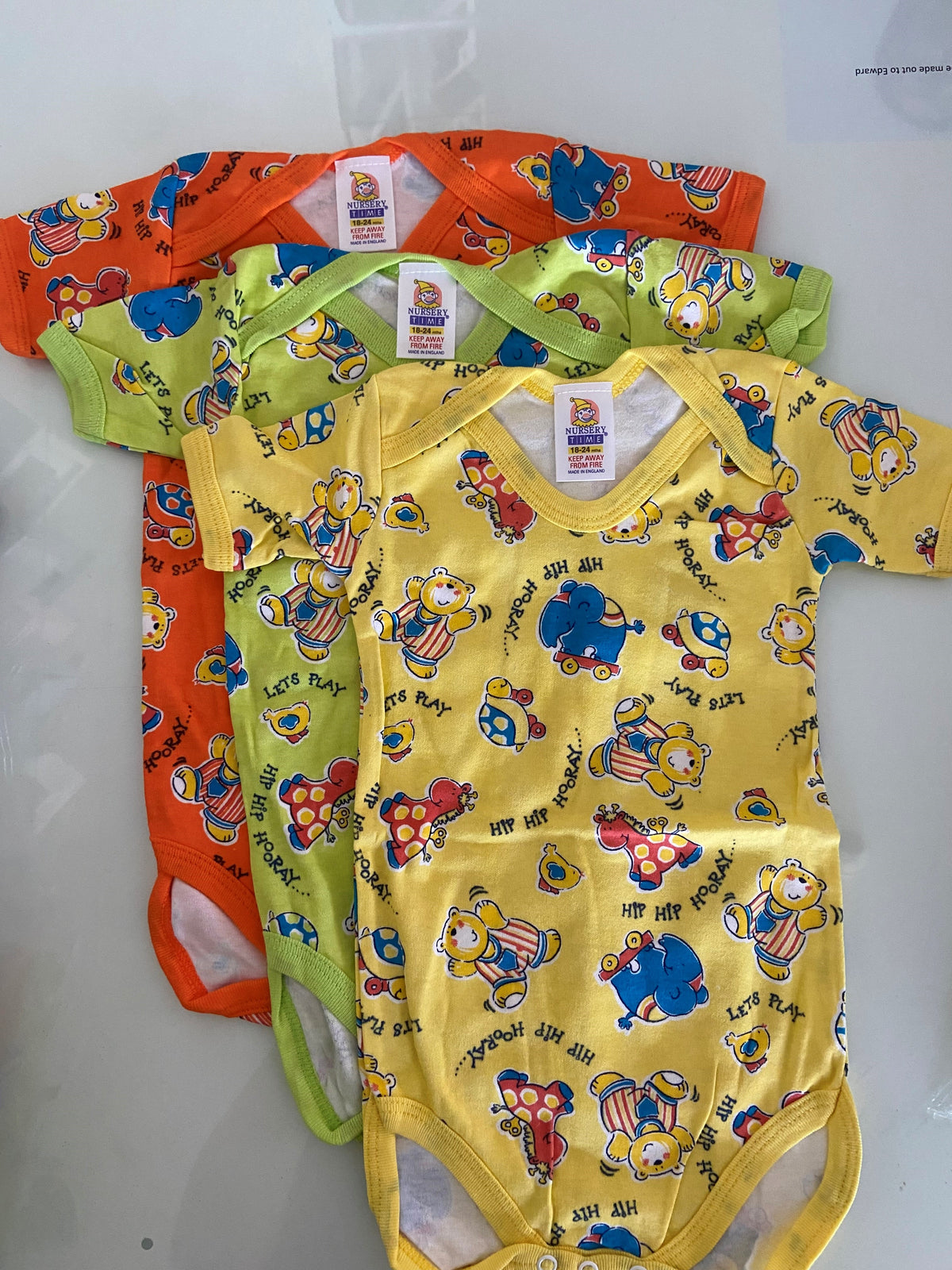 RetailSync:9061 Nursery Time Short Sleeve Vests 3pk