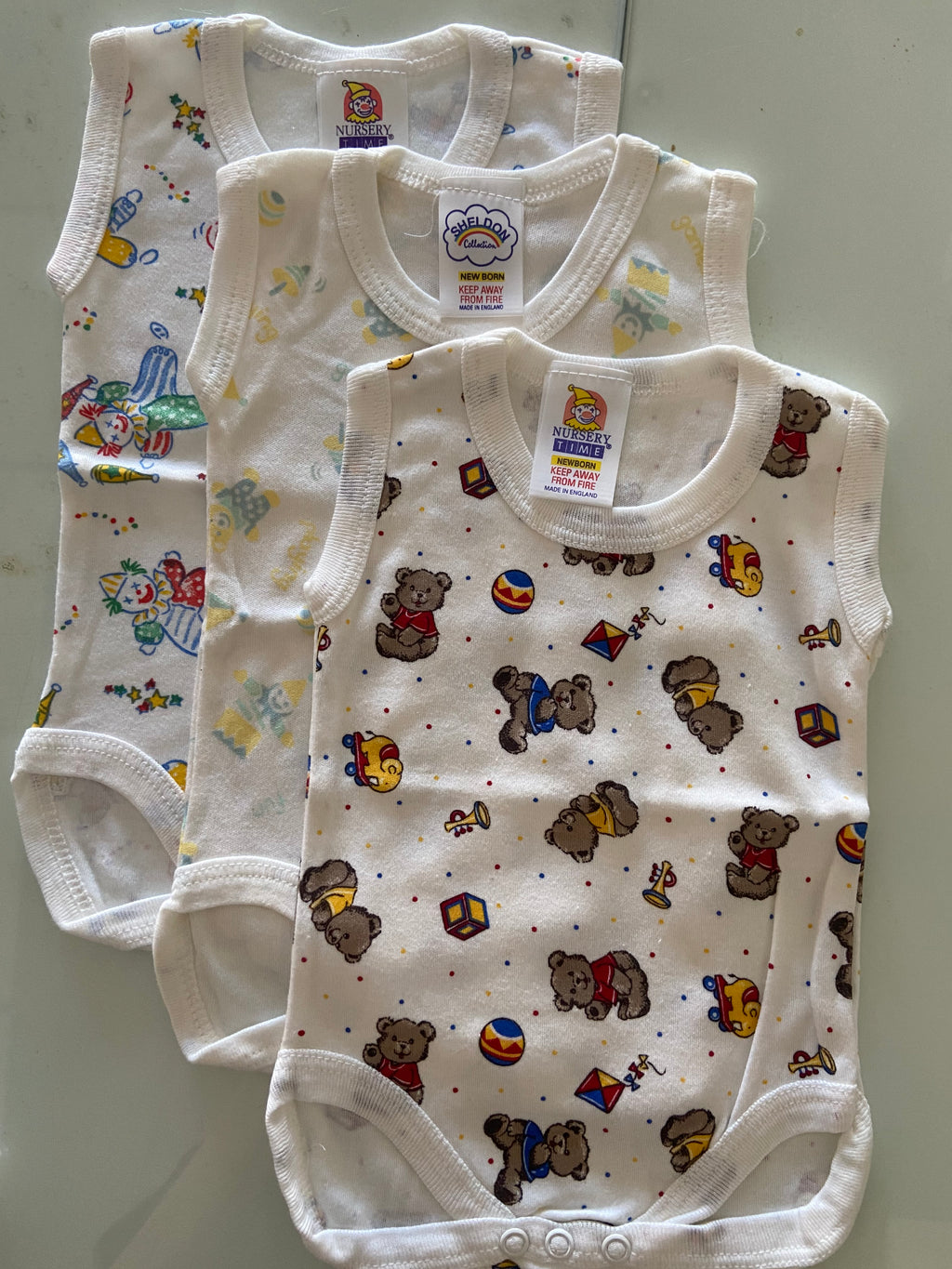 RetailSync:8905 Nursery Time Short Sleeve Vests 3pk