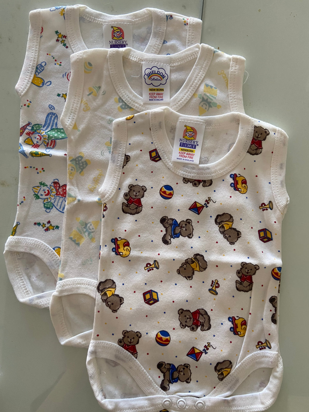 RetailSync:8905 Nursery Time Short Sleeve Vests 3pk