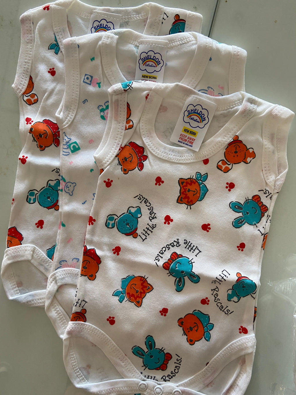 RetailSync:8902 Nursery Time Short Sleeve Vests 3pk