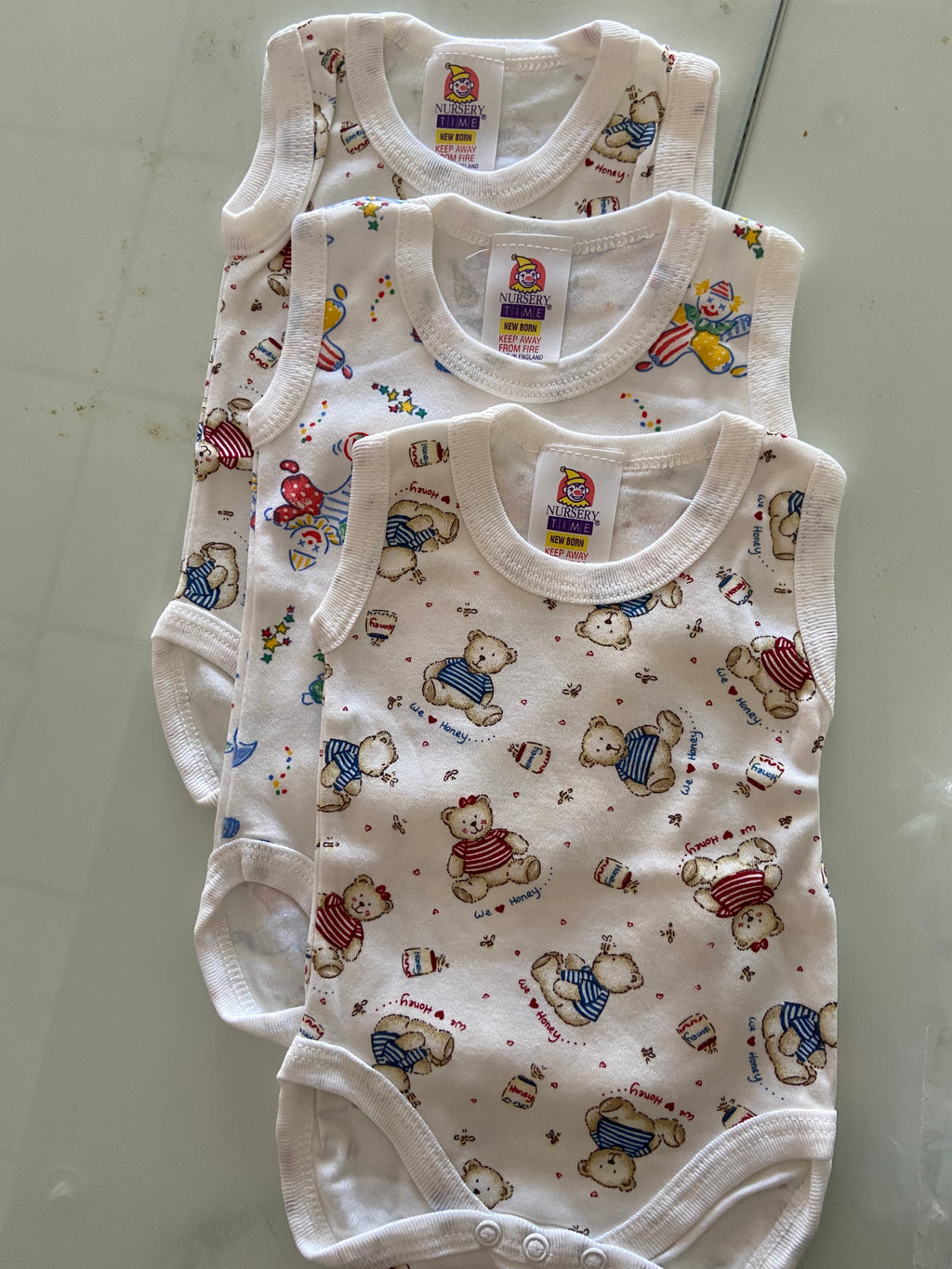 RetailSync:8903 Nursery Time Short Sleeve Vests 3pk