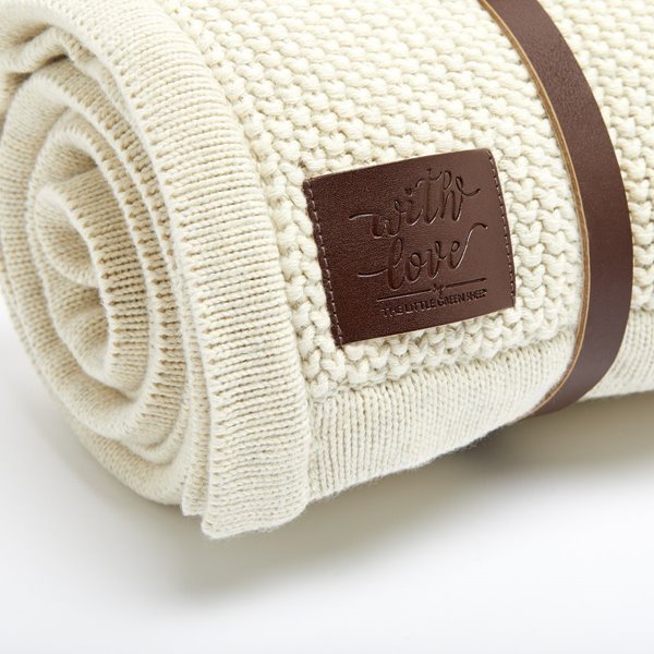 RetailSync:9116 The Little Green Sheep Organic Knitted Fleece Blanket