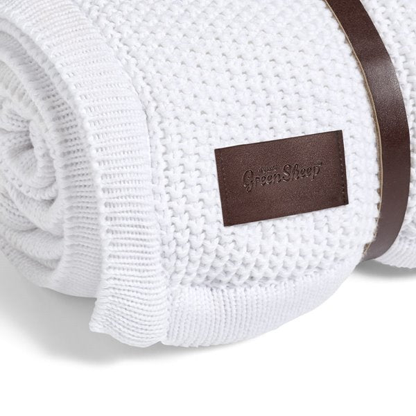 RetailSync:9119 The Little Green Sheep Organic Knitted Fleece Blanket